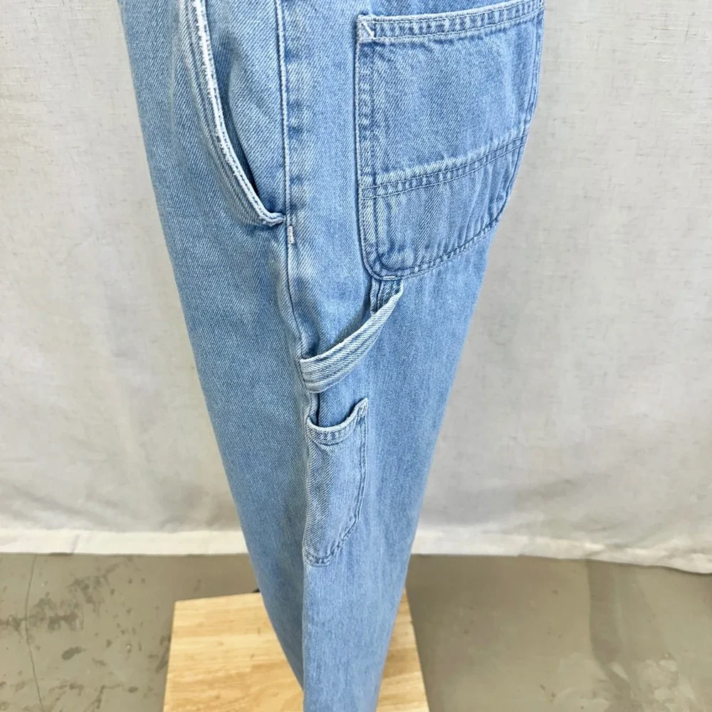 Carhartt WIP Pierce Carpenter Jeans Light Blue Wash RW Boyfriend Denim Size 28‎
